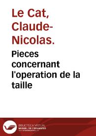 Pieces concernant l'operation de la taille