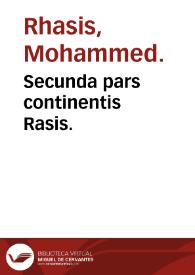 Secunda pars continentis Rasis.