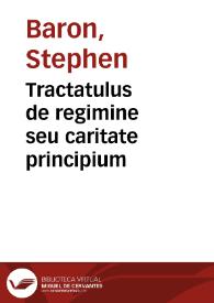 Tractatulus de regimine seu caritate principium