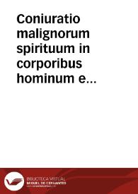 Coniuratio malignorum spirituum in corporibus hominum existentium, prout sit in Sancto Petro