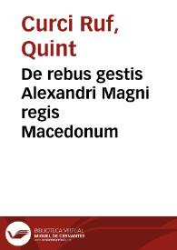 De rebus gestis Alexandri Magni regis Macedonum