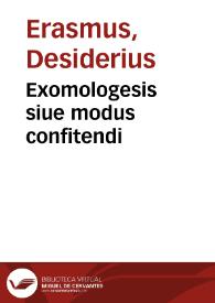 Exomologesis siue modus confitendi