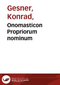 Onomasticon Propriorum nominum