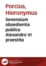 Senensium oboedientia publica Alexandro VI praestita