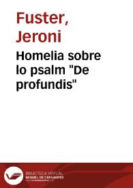 Homelia sobre lo psalm 'De profundis'