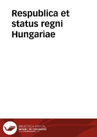 Respublica et status regni Hungariae