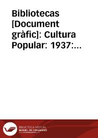 Bibliotecas : Cultura Popular : 1937 : Valencia