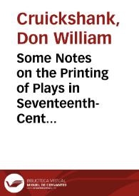Some Notes on the Printing of Plays in Seventeenth-Century Seville