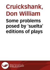 Some problems posed by 'suelta' editions of plays