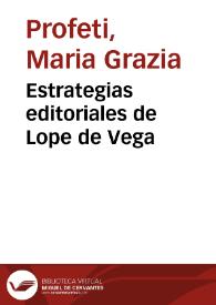 Estrategias editoriales de Lope de Vega
