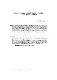 El abuso del Derecho, del poder y del 'rule of law'