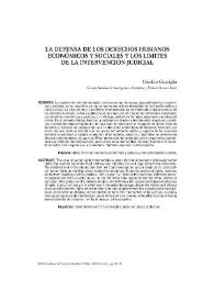 La defensa de los derechos humanos económicos y sociales y los límites de la intervención judicial