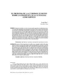 El problema de la autoridad: de nuevo sobre la concepción de la autoridad como servicio