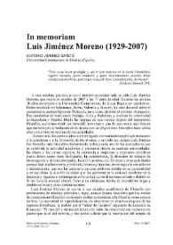 In memoriam : Luis Jiménez Moreno (1929-2007)