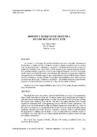 Montes y bosques de Orihuela en los siglos XVI y XVII