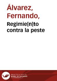 Regimie[n]to contra la peste