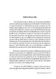 Presentación. Sección I: Discusión [Discusiones, núm. 8 (2008)]