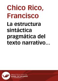 La estructura sintáctica pragmática del texto narrativo compuesto: aproximación al estudio de la comunicación interna del 'Sendebar'