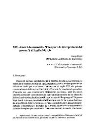Amor i desmemòria. Notes per a la interpretació del poema X d'Ausiàs March