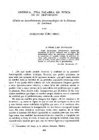 América: una palabra en busca de su definición (Hacia un descubrimiento fenomenológico de la Historia de América)