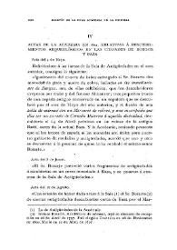 Actas de la Academia en 1804, relativas a descubrimientos arqueológicos en las ciudades de Burgos y Baza