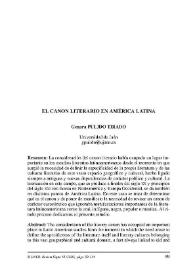 El canon literario en América Latina