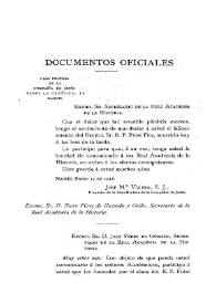 Documentos oficiales: pésames, telegramas, telefonemas, tarjetas y tarjetas postales [con motivo del fallecimiento de Fidel Fita]