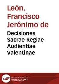 Decisiones Sacrae Regiae Audientiae Valentinae