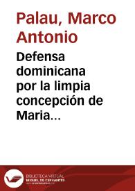 Defensa dominicana por la limpia concepción de Maria sin pecado Original
