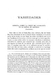 Memoria sobre la Orden de Caballería de la Banda de Castilla (Conclusión)