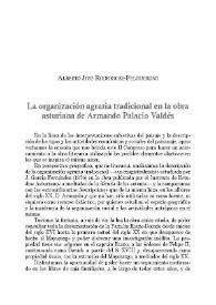 La organización agraria tradicional en la obra asturiana de Armando Palacio Valdés