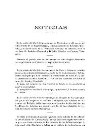 Noticias. Real Academia de la Historia, tomo 73 (diciembre 1918). Cuaderno VI