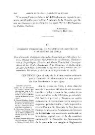 Comisión Provincial de Monumentos Históricos y Artísticos de Ávila [Acta de la sesión del 12 de noviembre de 1918]