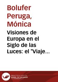 Visiones de Europa en el Siglo de las Luces: el 'Viaje fuera de España' (1785) de Antonio Ponz
