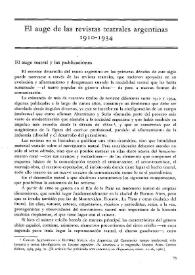 El auge de las revistas teatrales argentinas en 1910-1934