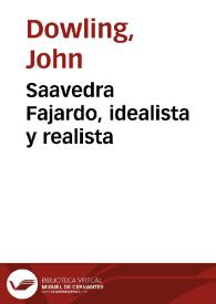 Saavedra Fajardo, idealista y realista
