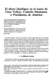 El efecto ideológico en el teatro de Vallejo: 'Colacho Hermanos o Presidentes de América'