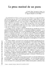 La prosa matinal de un poeta