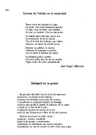Lectura de Vallejo en la oscuridad