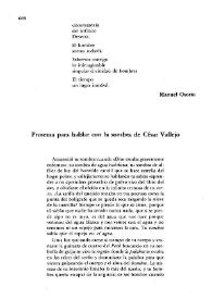 Promesa para hablar con la sombra de César Vallejo