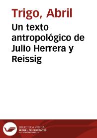 Un texto antropológico de Julio Herrera y Reissig