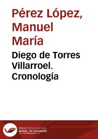 Diego de Torres Villarroel. Cronología