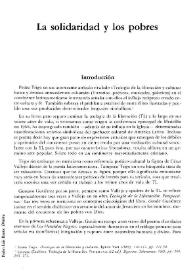 La solidaridad y los pobres