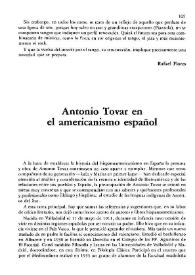 Antonio Tovar en el americanismo español