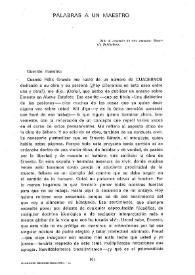 Palabras a un maestro