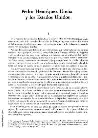 Pedro Henríquez Ureña y los Estados Unidos