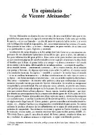 Un epistolario de Vicente Aleixandre