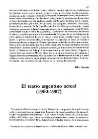 El teatro argentino actual (1960-1987)