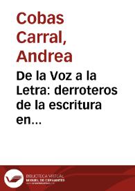 De la Voz a la Letra: derroteros de la escritura en 'Campaña en el Ejército Grande' de Domingo Faustino Sarmiento