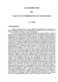 El Ex-Director del Colejio [sic] de Pensionistas de Santa Rosa a sus conciudadanos